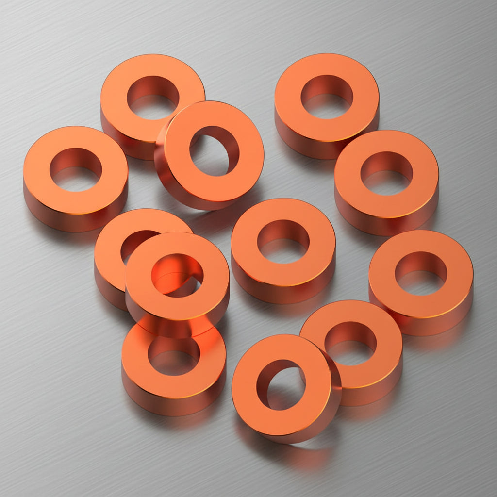 1up Racing Precision Aluminum Shims - 3x6x1mm - Orange (12)