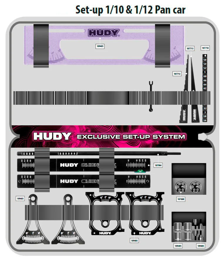 HUDY SET-UP BAG FOR 1/10 TOURINGCARS, 1/10 & 1/12 PAN CARS, 1/10 FORMULA (Tool Not Included)