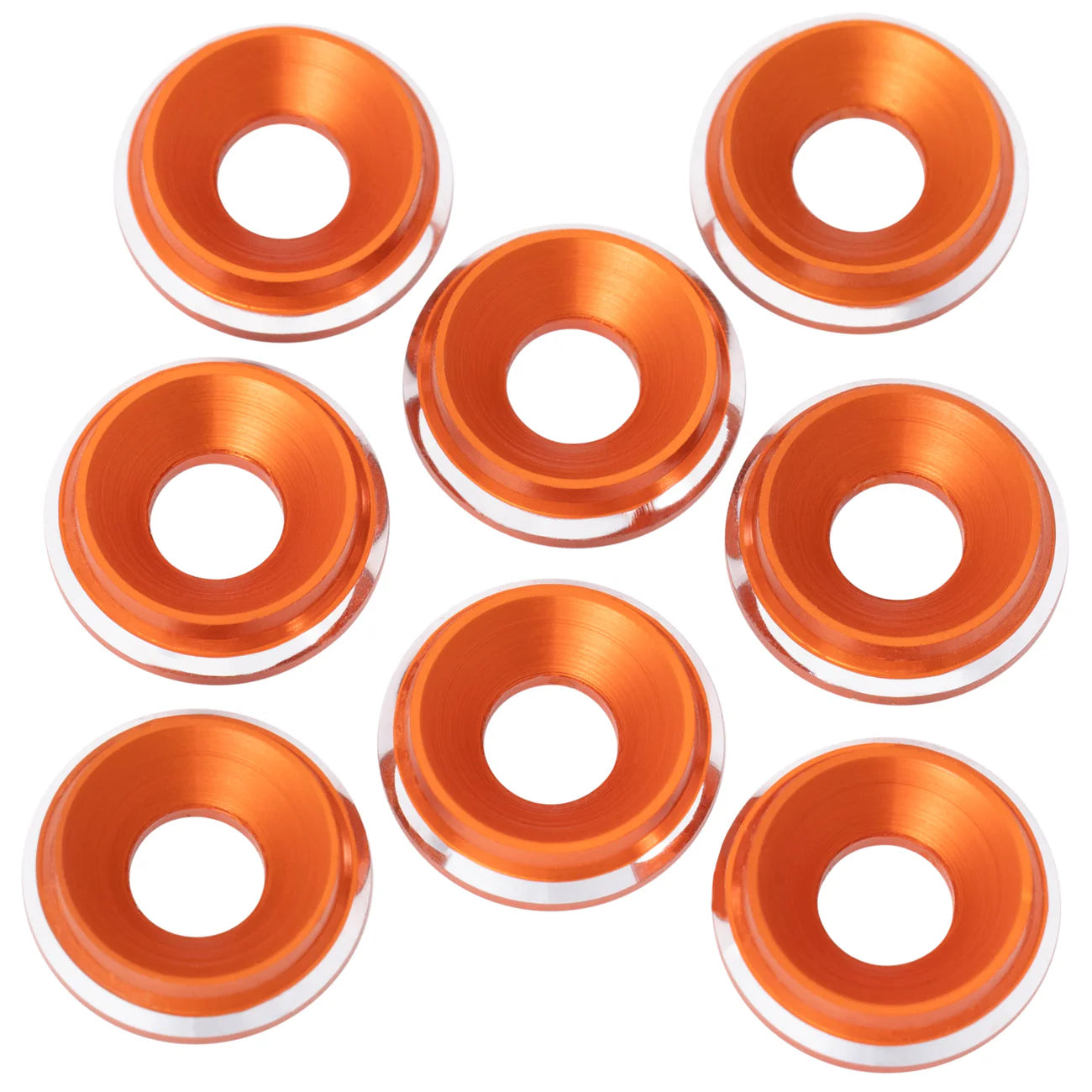 1up Racing 7075 LowPro Countersunk Washers - M3 w/ Shine Chamfer (8)