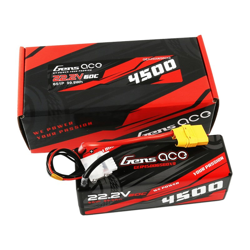 Gens ace 4500mAh 22.2V 60C 6S1P HardCase Lipo Battery14# with EC5 Plug Suit ARRMA, Traxxas 1/8th 599g 5 DAY DELIVERY