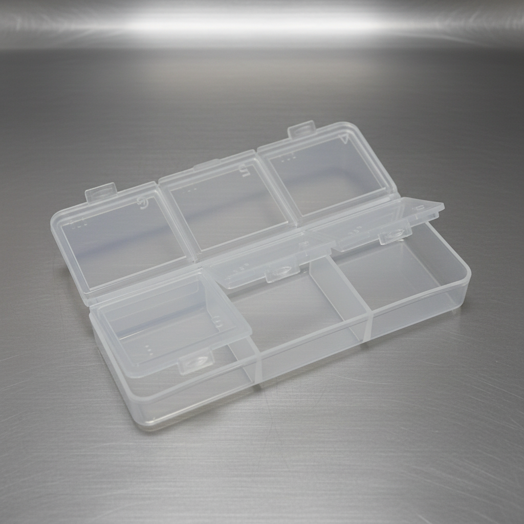 This storage container hold 6 individual compartments