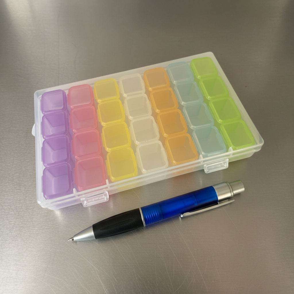 Storage container 28 compartments coloured