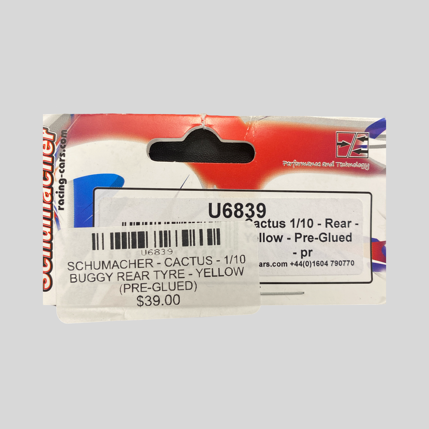 Schumacher - Cactus 1/10 Buggy rear tyre - yellow