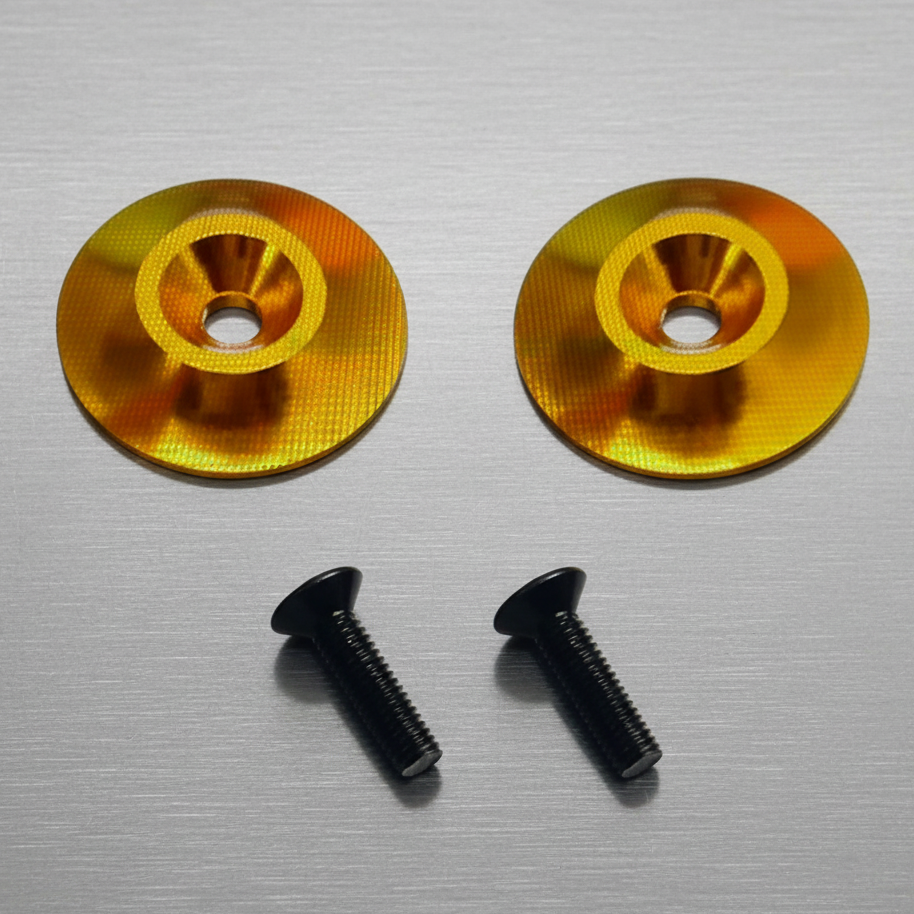 Aluminium Washers M3 Screws for rear Wing for 1/8 1/10 Buggy Gold (2)