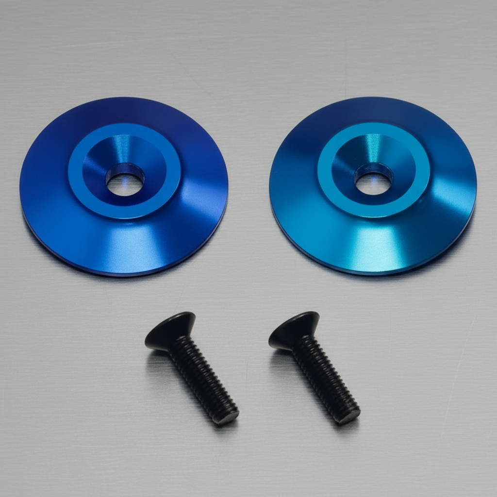 Aluminium Washers M3 Screws for rear Wing for 1/8 1/10 Buggy Blue (2)