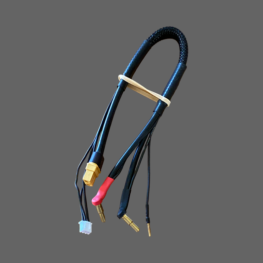 High Current Charge Cable w/4mm & 5mm Solid Bullet Connector 12awg for 2s 300mm
