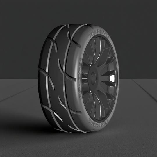 GRP 1/8 GT Rubber Tire Revo XM5 Black (2)