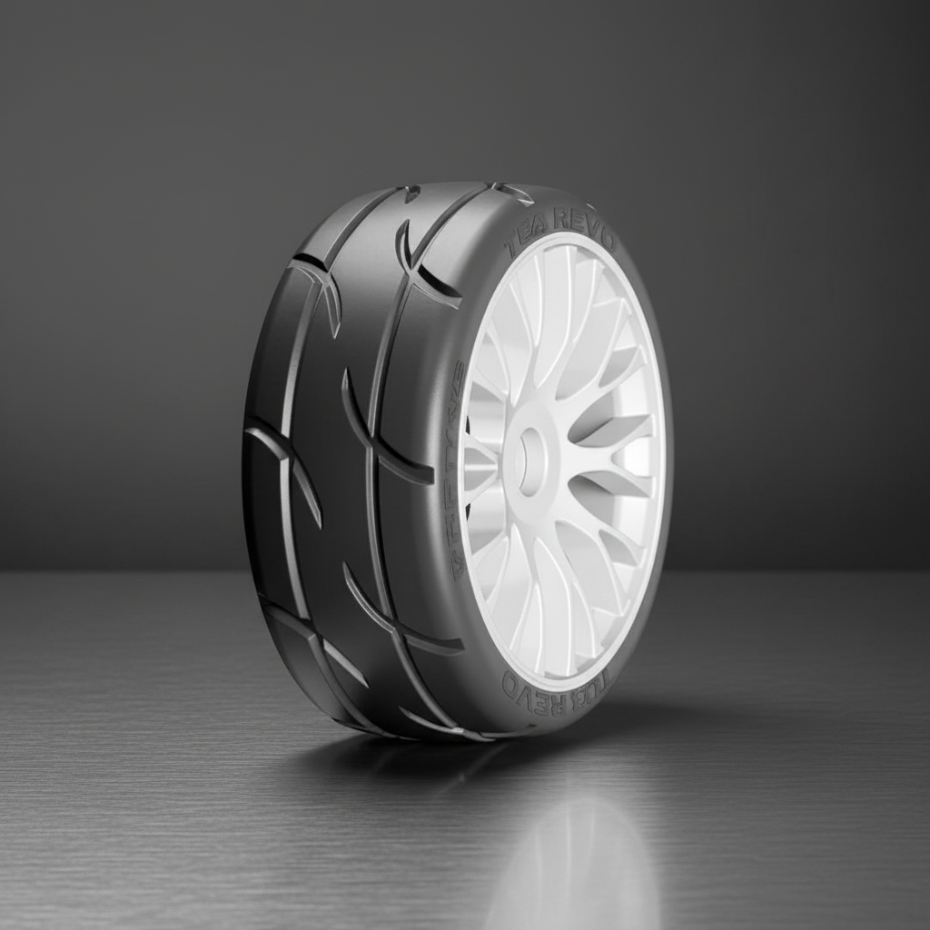 GRP 1/8 GT Rubber Tire Revo XM5 White (2)