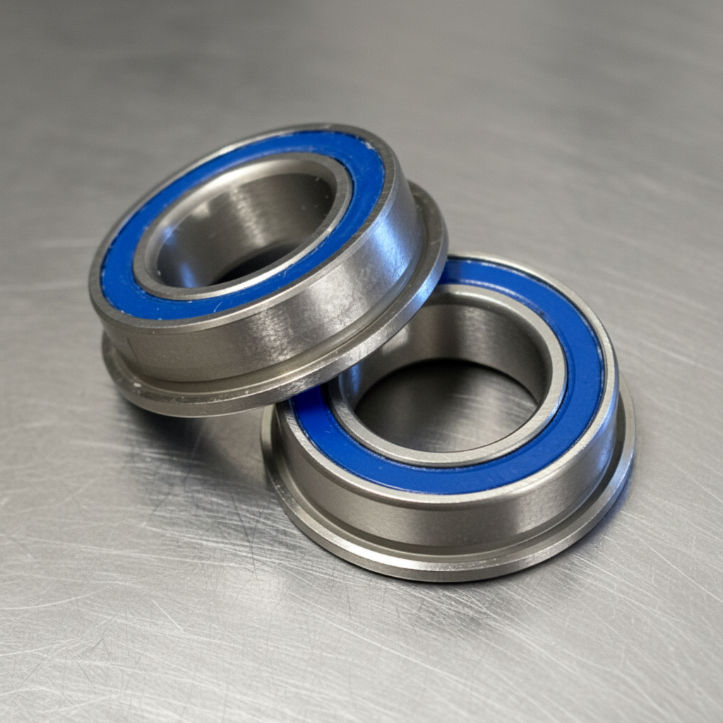 Bearings 8x14x4 Rubber Seals Ceramic Flanged (2)