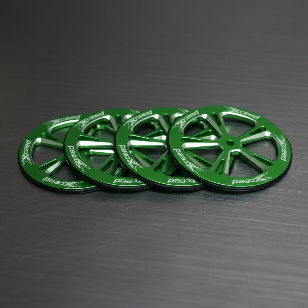 Xceed Alum Set-Up Wheel for 1/10 On-Road,Green (4)
