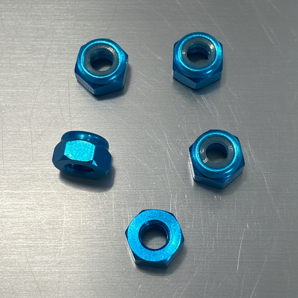 M3 Nylock Nuts Light Blue (5)