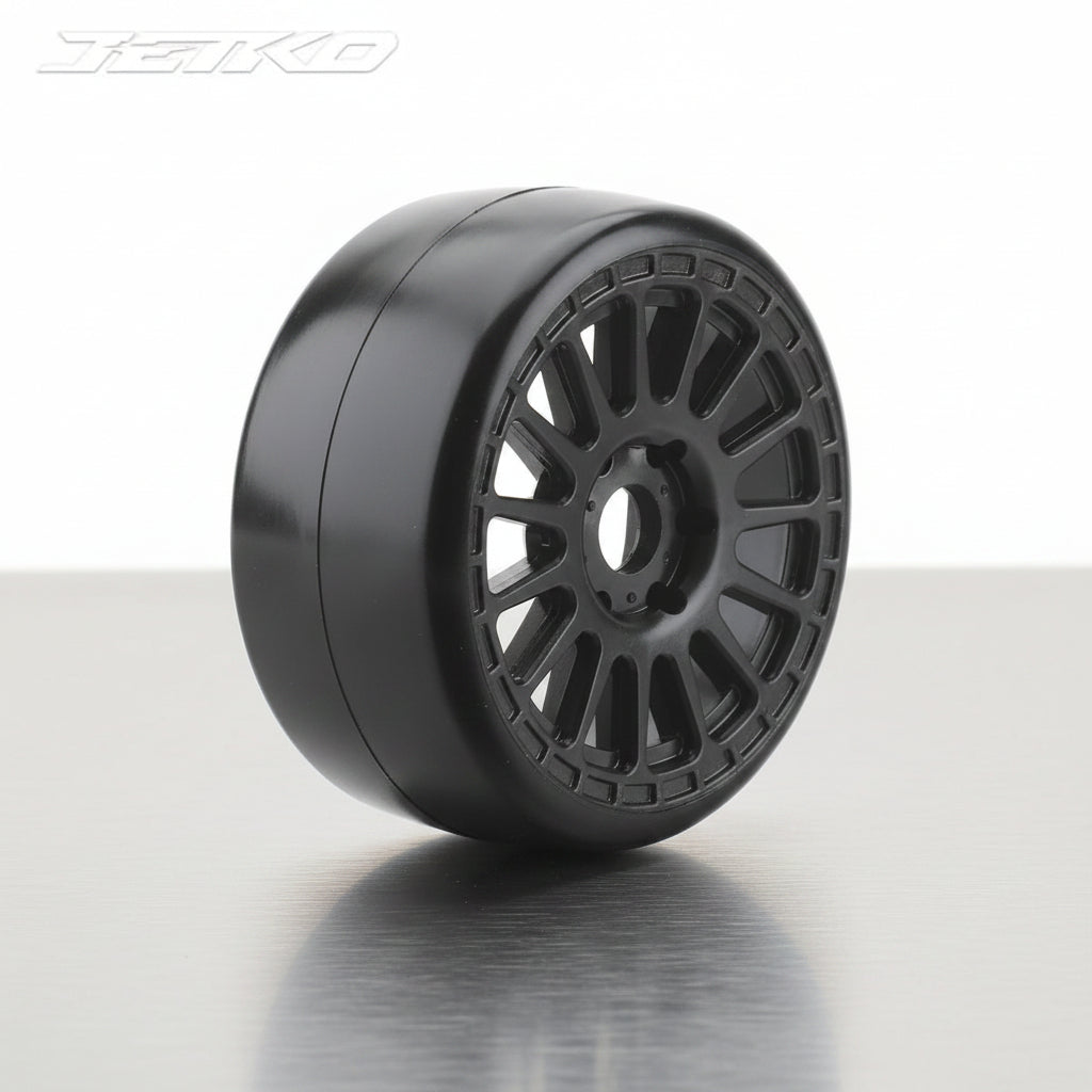 Jetko 1/8 GT Buster Mounted Slick Race Tyres (2pc) Radia Rim/Ultra Soft/ Belted by Jetko