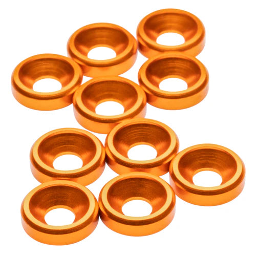 1up Racing Premium Aluminum Countersunk Washers - Orange (10)