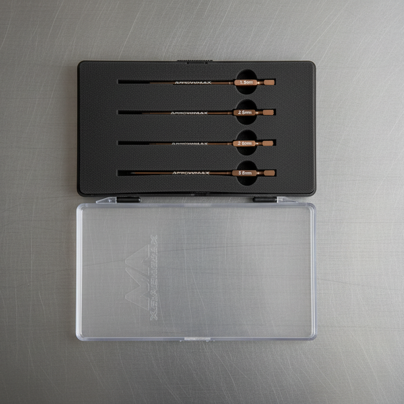 Arrowmax Power Tool Tip Set 4 Pieces with Plastic Case