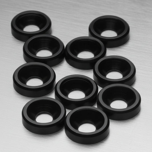 1up Racing Premium Aluminum Countersunk Washers - Black