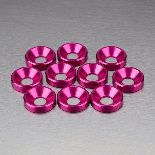 1up Racing Premium Aluminium Countersunk Washers - Hot Pink (IN TRANSIT PLEASE ORDER)