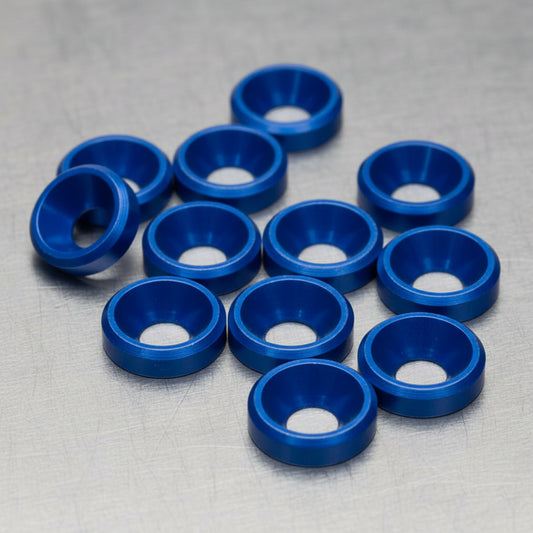 1up Racing Premium Aluminium Countersunk Washers - Dark Blue
