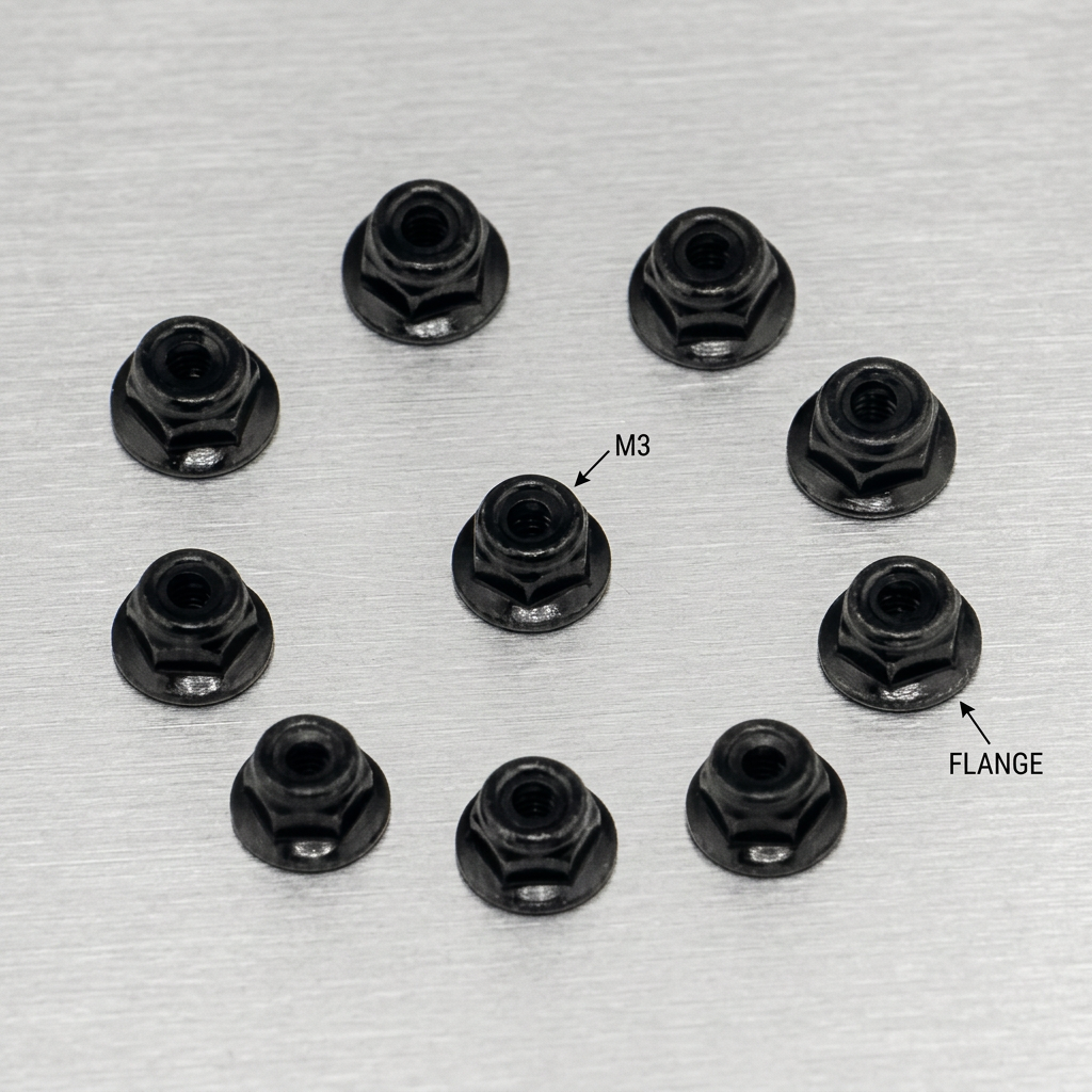 Nut nylock M3 flanged (10) (SER110441)