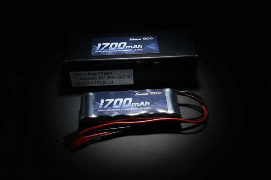 Gens Ace 6.0V 1700mAh 2/3A x 5 NiMh Flat RX Battery Pack with Dual JR-JST Plug 125g