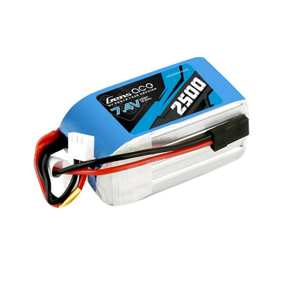 Gens Ace 2500mAh 2S 7.4v Hump Lipo RX Battery Pack 57x30x30mm 130g JR Plug and XH Balance. Suit 1/8th Buggy RX Box
