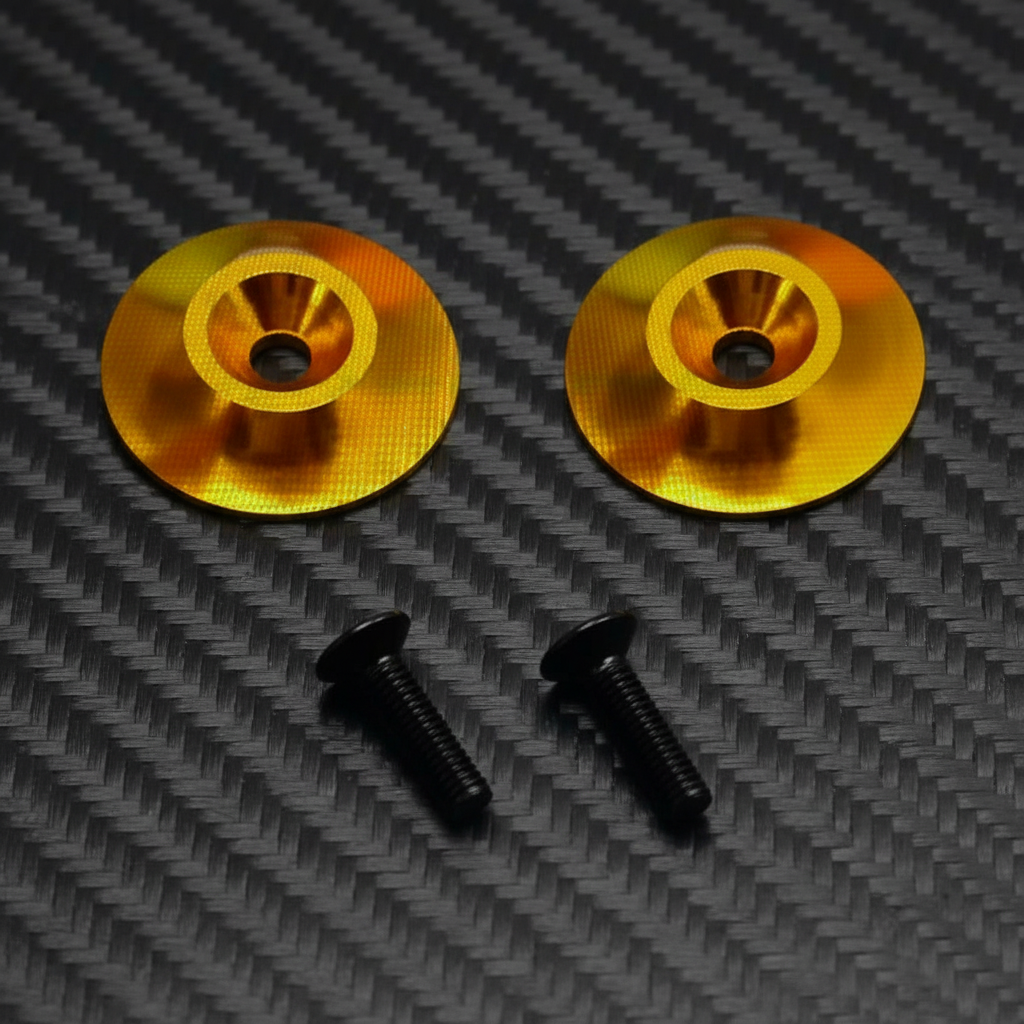 Aluminium Washers M3 Screws for rear Wing for 1/8 1/10 Buggy Gold (2)