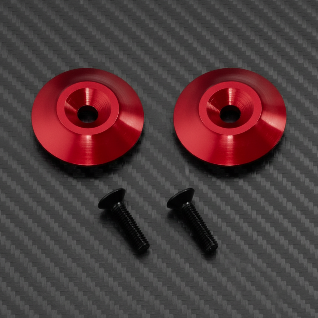 Aluminium Washers M3 Screws for rear Wing for 1/8 1/10 Buggy Red (2)