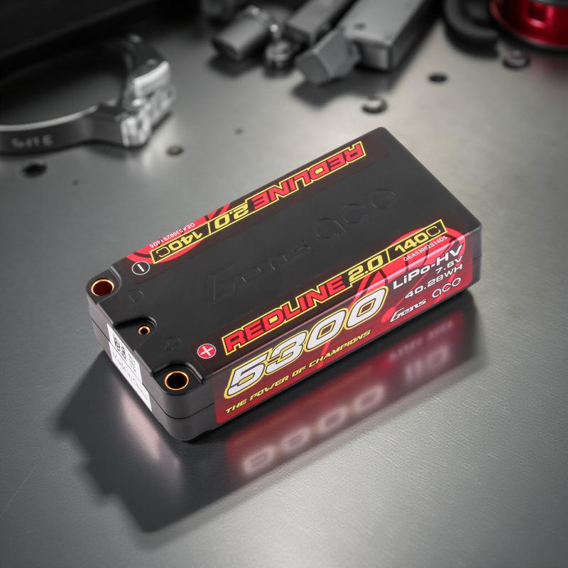 Gens Ace Redline 2.0 5300mAh 2S 7.6V 140C HardCase #64 HV Shorty Lipo Battery 199g 96x47x22.5mm IFMAR
