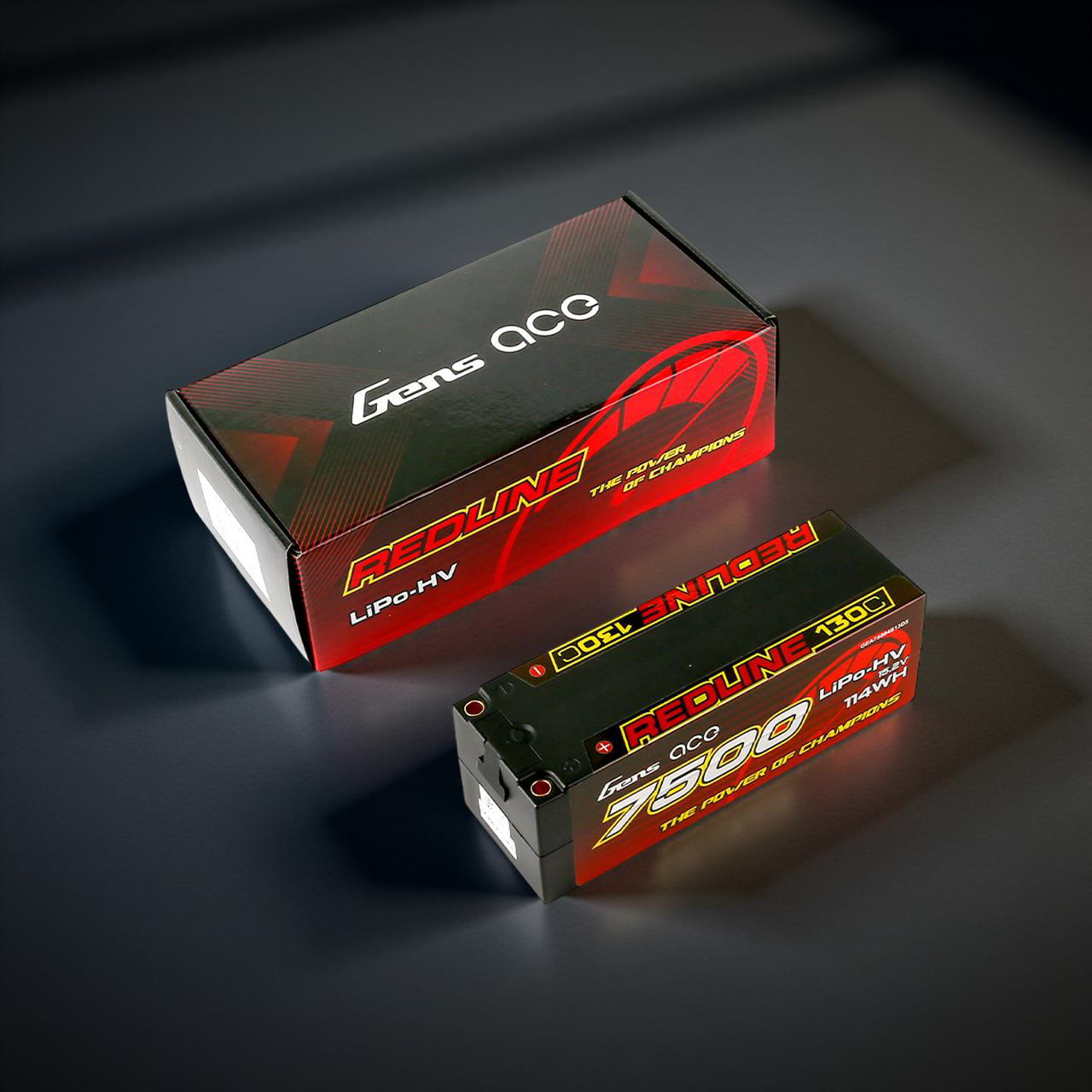 Gens Ace Redline 7500mAh 15.2v 4S HV 130C Hardcase Lipo Battery 615g 139x47x50mm