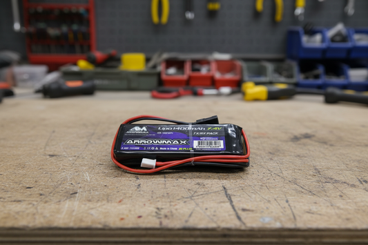 Arrowmax Lipo 1400mAh 7.4V Receiver RX Pack GP (JR Plug) 65g 78x25x16mm