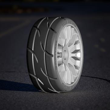 GRP 1/8 GT Rubber Tire Revo XM5 Silver (2)