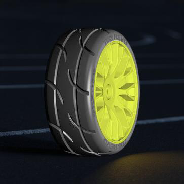 GRP 1/8 GT Rubber Tire Revo XM5 Yellow (2)