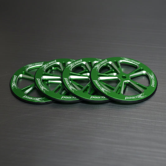 Xceed Alum Set-Up Wheel for 1/10 On-Road,Green (4)