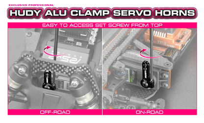 HUDY: ALU CLAMP SERVO HORN - KO PROPO, SANWA - 3-HOLE M3 - 23T