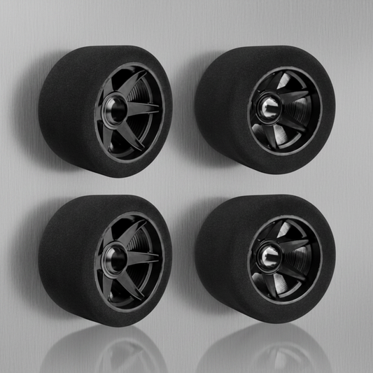 Hotrace 1:8 32/35 Shore Front/Rear Tyres Mounted on Carbon Rims. (4)