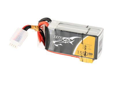 Tattu 1550mAh 4S 14.8v 45C Lipo Battery 72x36x33mm 175gWith XT60 Plug