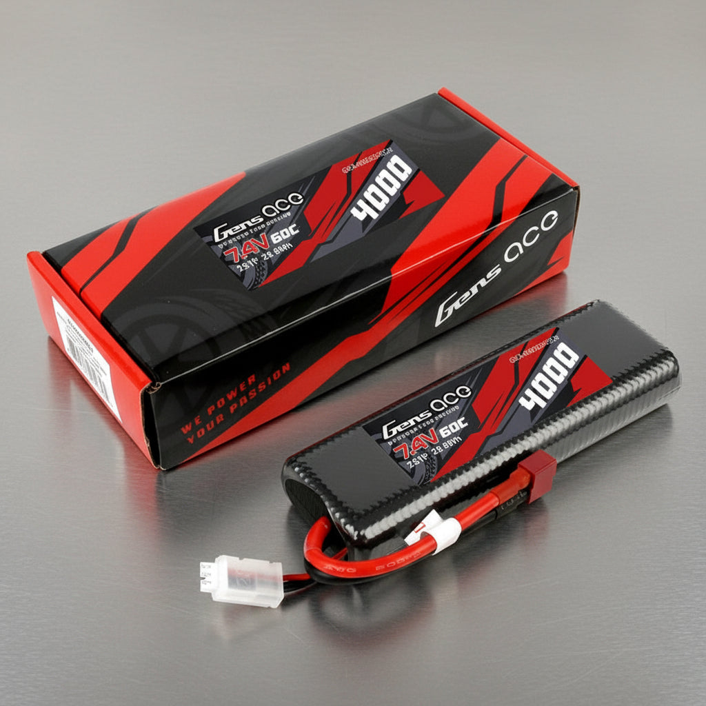NEW Gens Ace 4000mAh 2S 7.4v 60C Lipo Battery Tamiya Stick Style with Deans Plug & XH Balance 138x47x23mm 215g