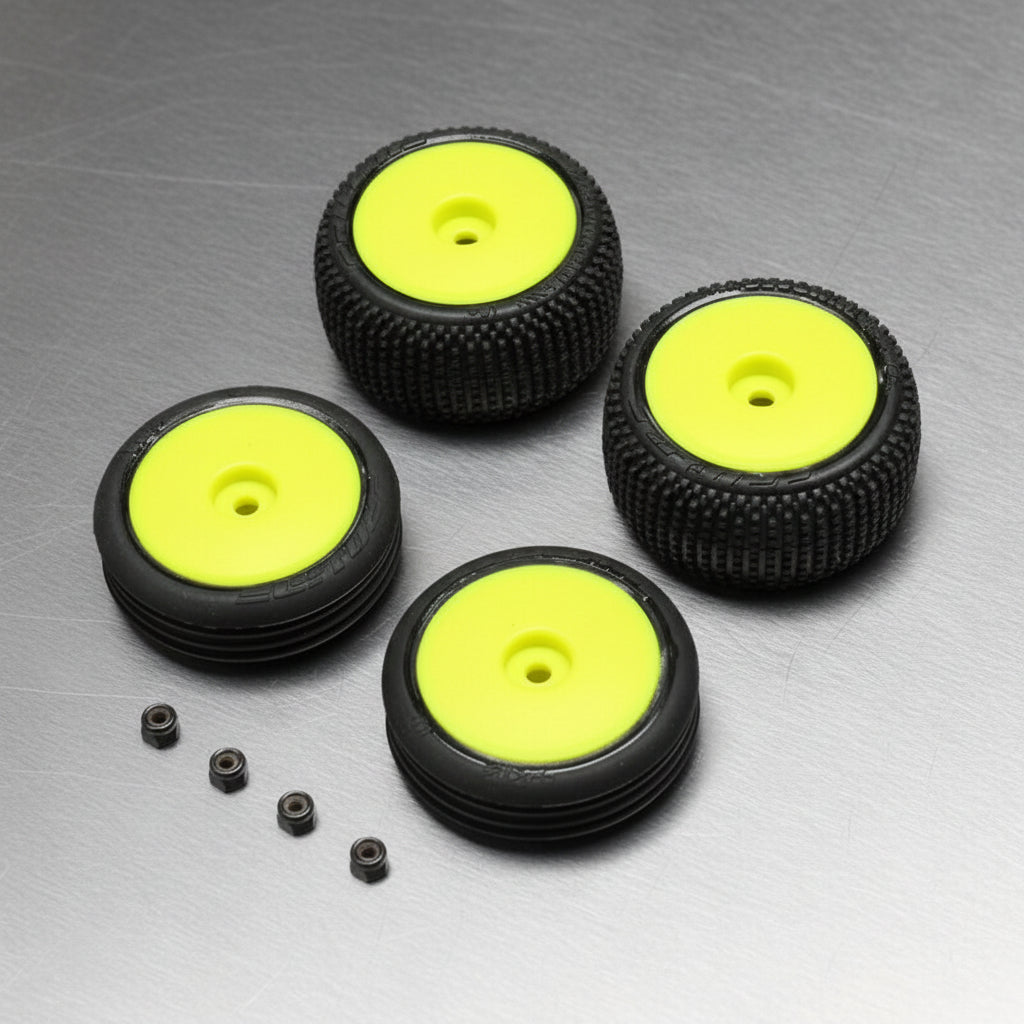 Losi Tires, Wheels, Yellow, Mounted: Micro-B by LOSI (5day delivery)